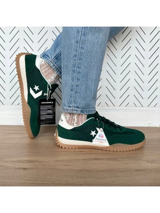 ⭐Converse Run Star Trainer Ox 7.5 Women Shoes Suede Green Casual Sneaker A13359C - Picture 3 of 15